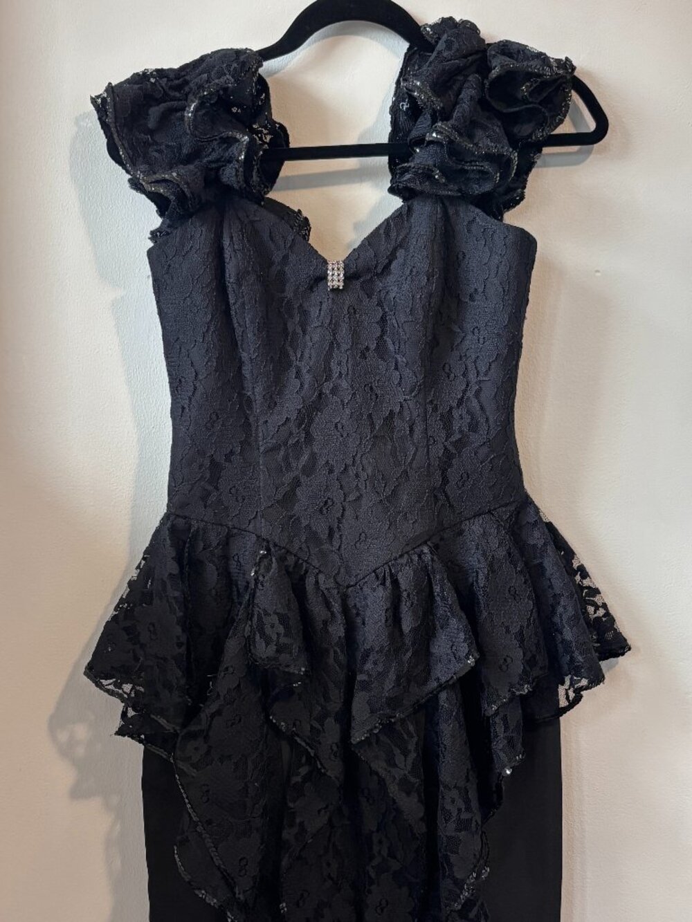 Iconic 80's Black Lace Cocktail Dress